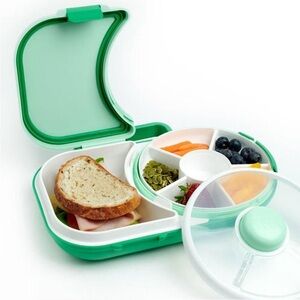 GoBe Kids 2-in-1 Bento Style Lunchbox Small Snack
Spinner Flip Lid Green